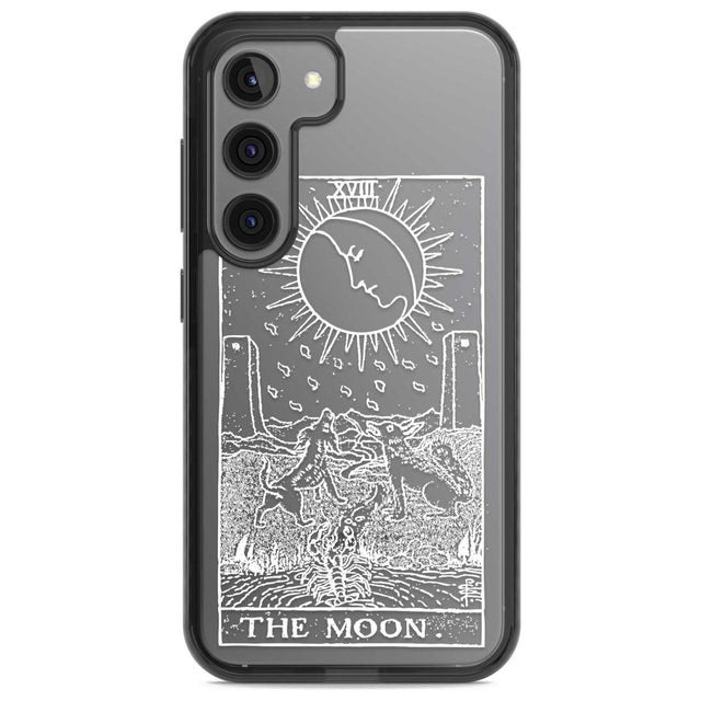 Personalised The Moon Tarot Card - White Transparent Custom Phone Case Samsung S22 / Black Impact Case,Samsung S23 / Black Impact Case Blanc Space