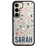 Personalised Terrazzo Custom Phone Case Samsung S22 / Black Impact Case,Samsung S23 / Black Impact Case Blanc Space