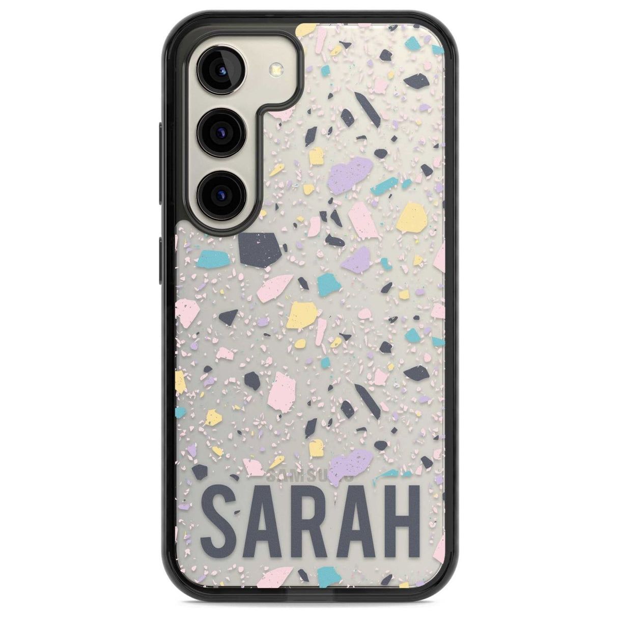 Personalised Terrazzo - Pink, Purple, Blue Custom Phone Case Samsung S22 / Black Impact Case,Samsung S23 / Black Impact Case Blanc Space