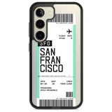 Personalised San Francisco Boarding Pass Custom Phone Case Samsung S22 / Black Impact Case,Samsung S23 / Black Impact Case Blanc Space