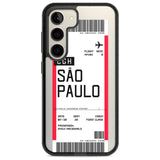 Personalised São Paulo Boarding Pass Custom Phone Case Samsung S22 / Black Impact Case,Samsung S23 / Black Impact Case Blanc Space