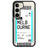 Personalised Melbourne Boarding Pass Custom Phone Case Samsung S22 / Black Impact Case,Samsung S23 / Black Impact Case Blanc Space