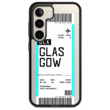 Personalised Glasgow Boarding Pass Custom Phone Case Samsung S22 / Black Impact Case,Samsung S23 / Black Impact Case Blanc Space