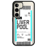 Personalised Liverpool Boarding Pass Custom Phone Case Samsung S22 / Black Impact Case,Samsung S23 / Black Impact Case Blanc Space