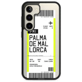 Personalised Palma De Mallorca Boarding Pass Custom Phone Case Samsung S22 / Black Impact Case,Samsung S23 / Black Impact Case Blanc Space