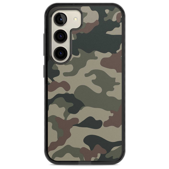 Green and Brown Camo Phone Case Samsung S22 / Black Impact Case,Samsung S23 / Black Impact Case Blanc Space