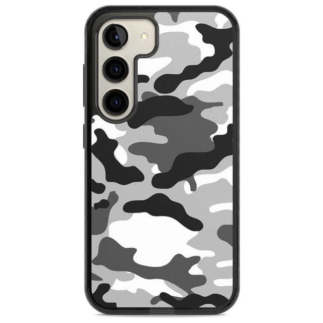 Grey Black Urban Camo Phone Case Samsung S22 / Black Impact Case,Samsung S23 / Black Impact Case Blanc Space