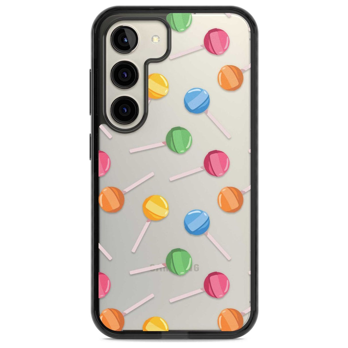 Lollipop Pattern Phone Case Samsung S22 / Black Impact Case,Samsung S23 / Black Impact Case Blanc Space