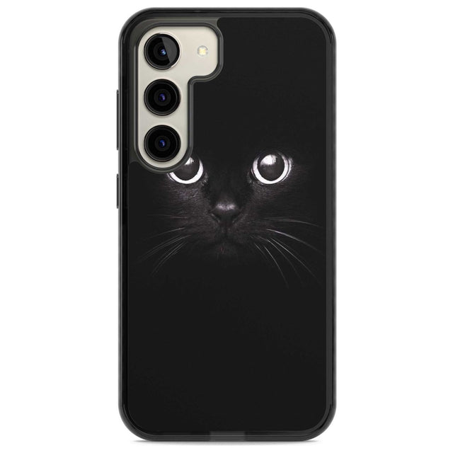 Black Cat Phone Case Samsung S22 / Black Impact Case,Samsung S23 / Black Impact Case Blanc Space