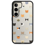 Cute Cat Face Transparent Phone Case Samsung S22 / Black Impact Case,Samsung S23 / Black Impact Case Blanc Space