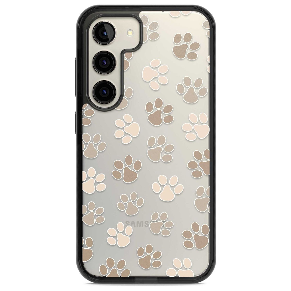 Paw Prints Phone Case Samsung S22 / Black Impact Case,Samsung S23 / Black Impact Case Blanc Space