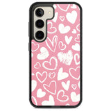 Chalk Hearts Phone Case Samsung S22 / Black Impact Case,Samsung S23 / Black Impact Case Blanc Space