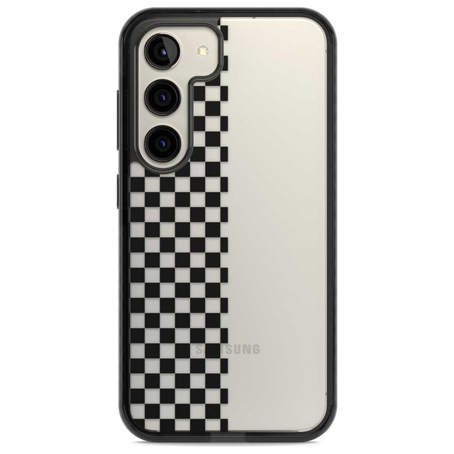 Checker: Half Black Check on Clear Phone Case Samsung S22 / Black Impact Case,Samsung S23 / Black Impact Case Blanc Space