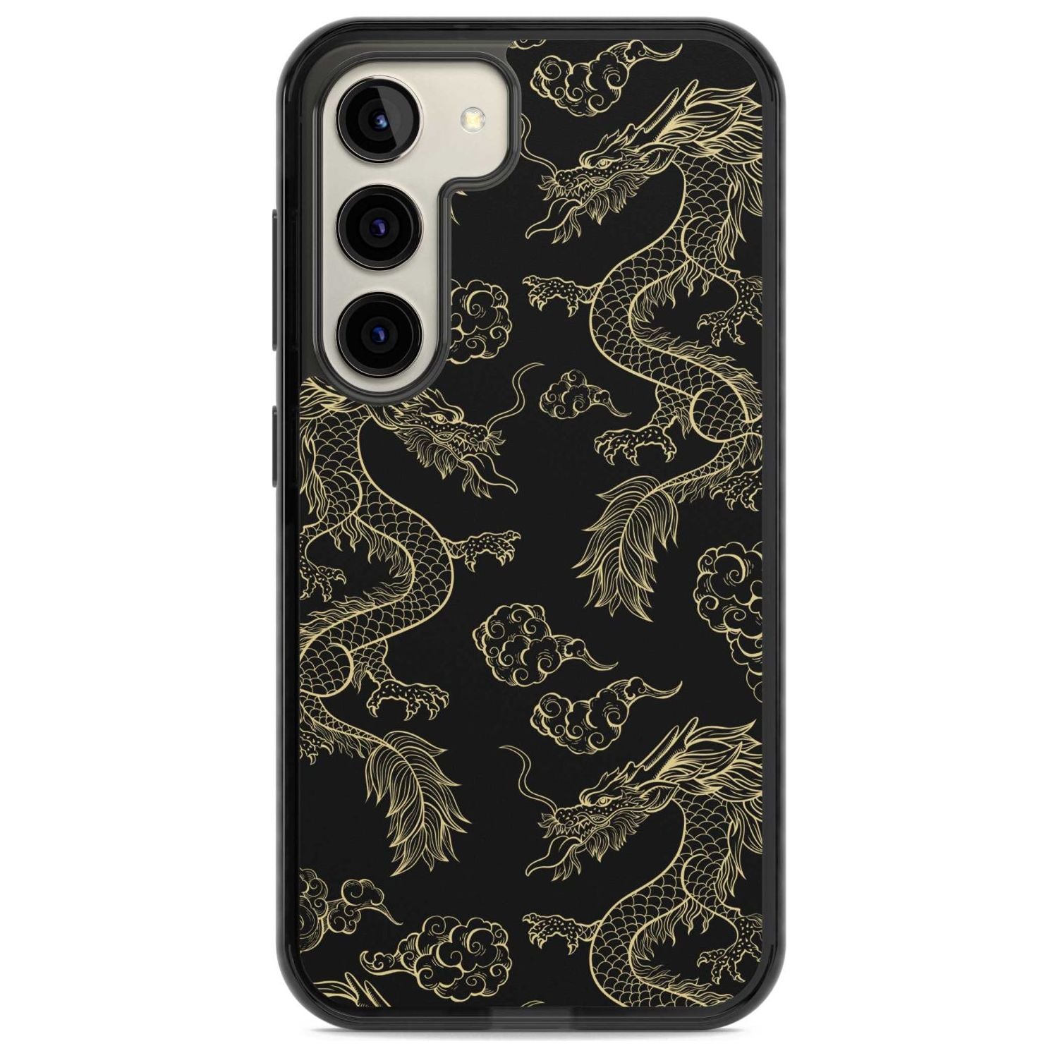 Black and Gold Dragon Pattern