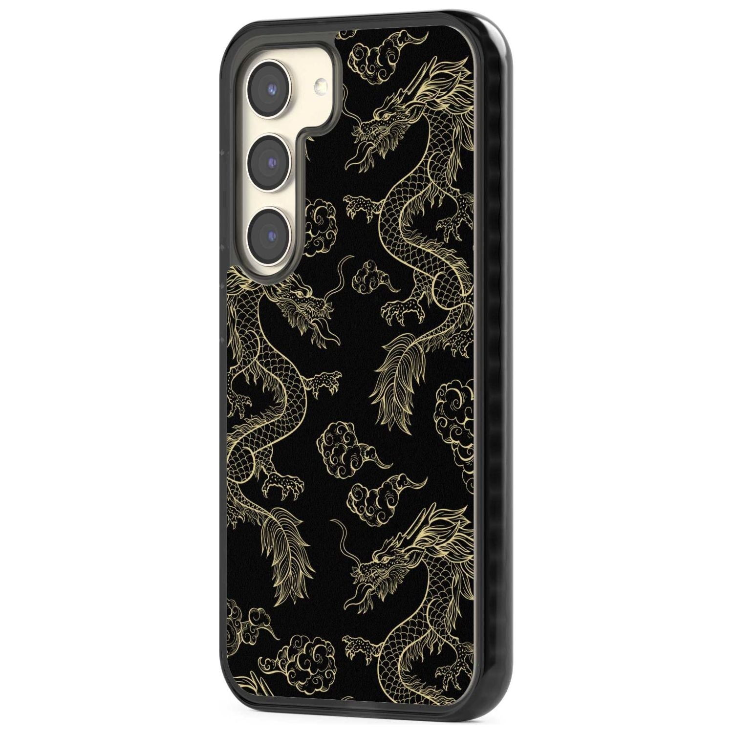 Black and Gold Dragon Pattern