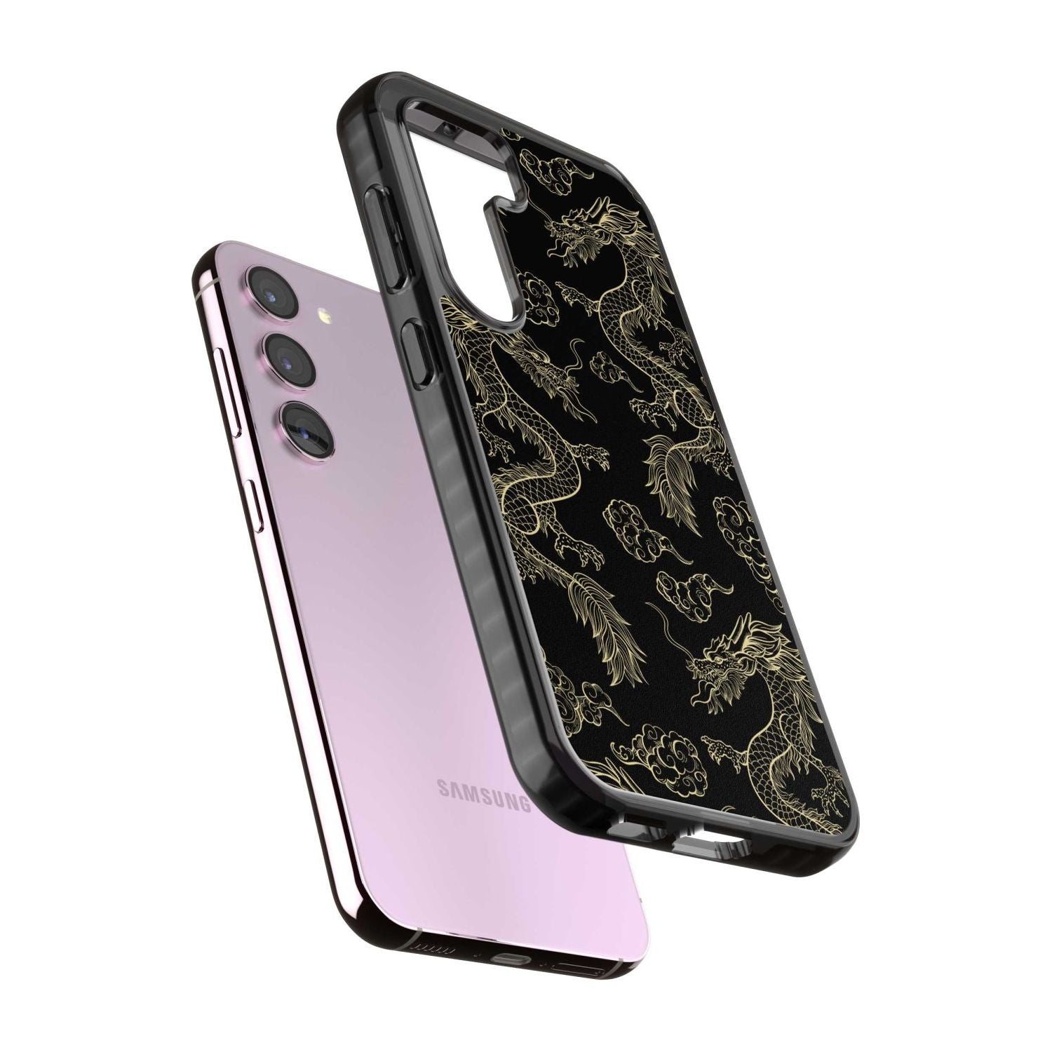 Black and Gold Dragon Pattern