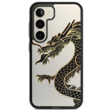 Large Black Dragon Phone Case Samsung S22 / Black Impact Case,Samsung S23 / Black Impact Case Blanc Space