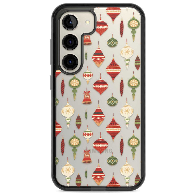 Christmas Baubles Pattern Phone Case Samsung S22 / Black Impact Case,Samsung S23 / Black Impact Case Blanc Space