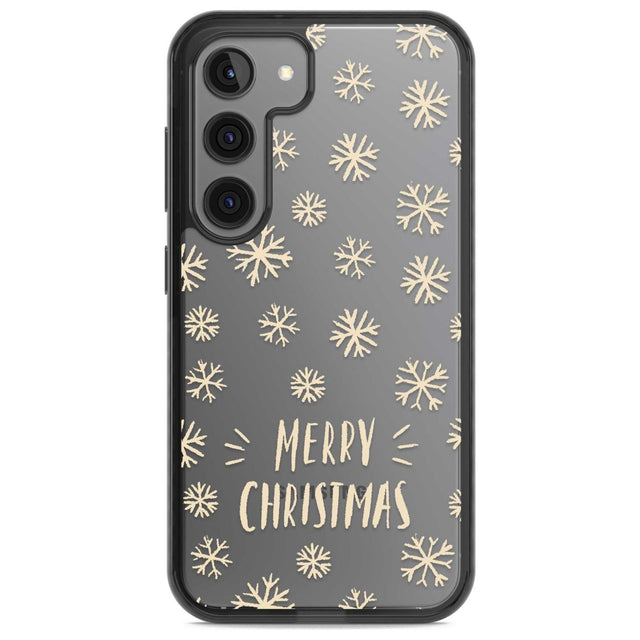 Christmas Snowflake Pattern Phone Case Samsung S22 / Black Impact Case,Samsung S23 / Black Impact Case Blanc Space