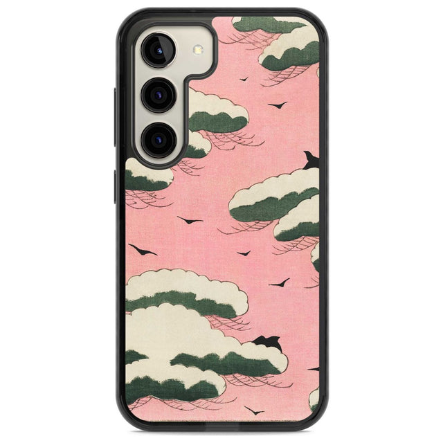 Japanese Pink Sky by Watanabe Seitei Phone Case Samsung S22 / Black Impact Case,Samsung S23 / Black Impact Case Blanc Space