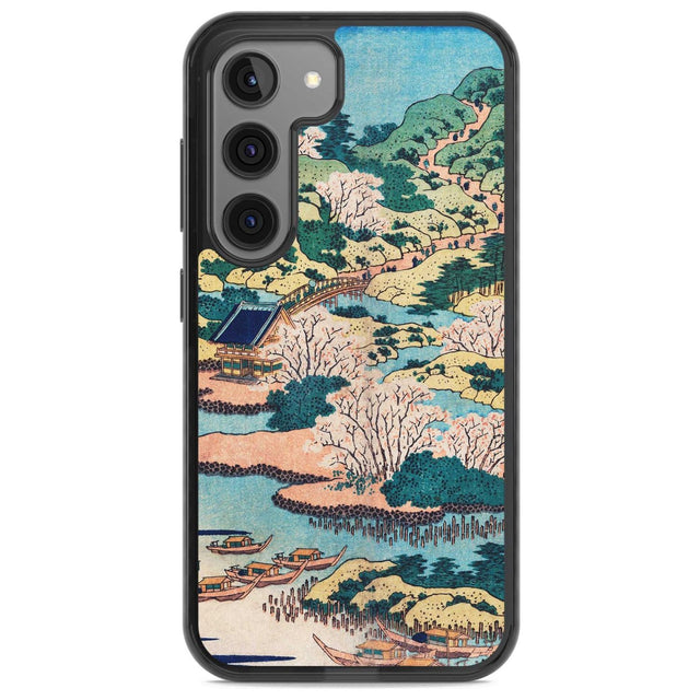 Coastal Community by Katsushika Hokusai Phone Case Samsung S22 / Black Impact Case,Samsung S23 / Black Impact Case Blanc Space