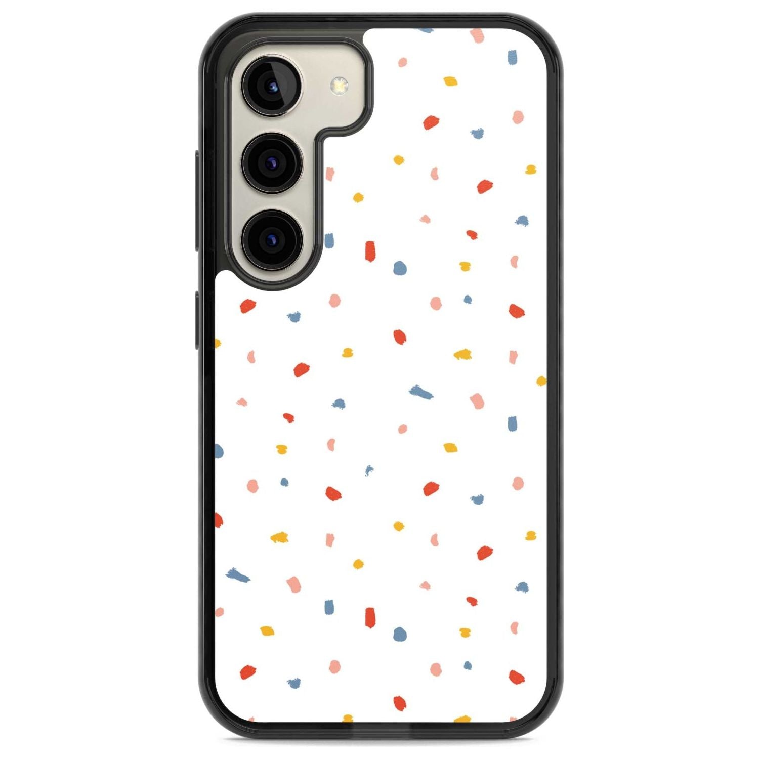 Confetti Print on Solid White Phone Case Samsung S22 / Black Impact Case,Samsung S23 / Black Impact Case Blanc Space