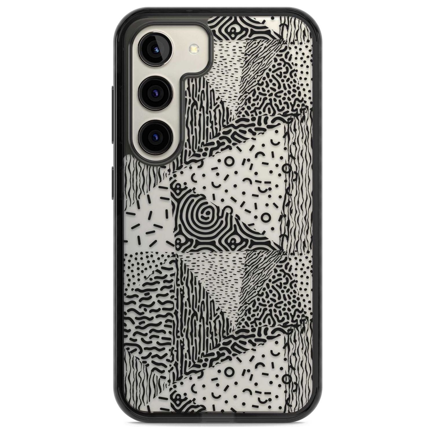 Pattern Mashup (Black) Phone Case Samsung S22 / Black Impact Case,Samsung S23 / Black Impact Case Blanc Space