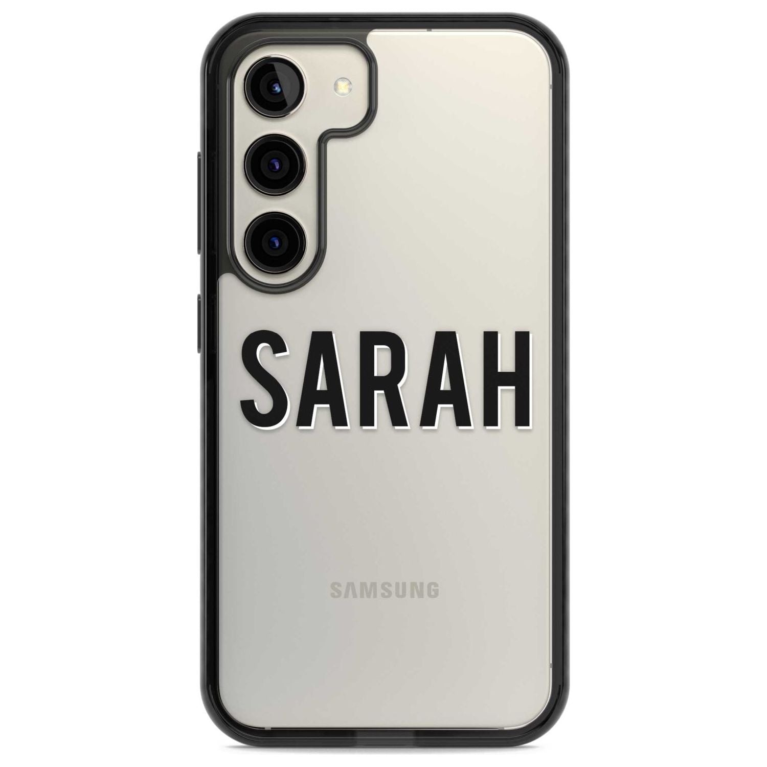 Personalised Clear Text  1A Custom Phone Case Samsung S22 / Black Impact Case,Samsung S23 / Black Impact Case Blanc Space
