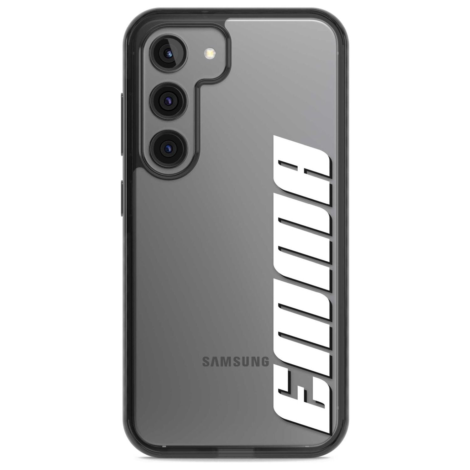 Personalised Clear Text  4B Custom Phone Case Samsung S22 / Black Impact Case,Samsung S23 / Black Impact Case Blanc Space