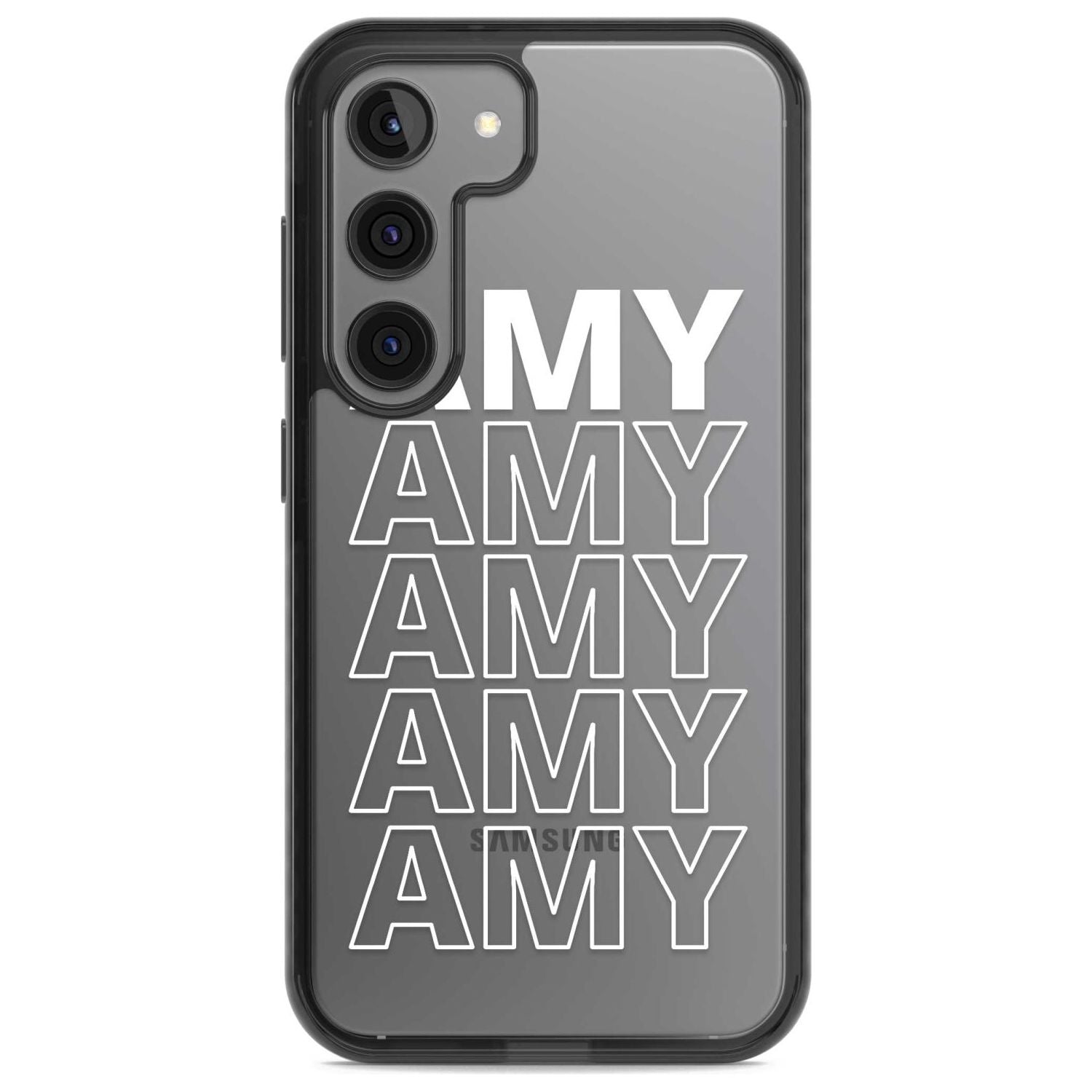 Personalised Clear Text  5C Custom Phone Case Samsung S22 / Black Impact Case,Samsung S23 / Black Impact Case Blanc Space