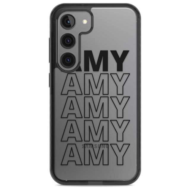Personalised Clear Text  5E Custom Phone Case Samsung S22 / Black Impact Case,Samsung S23 / Black Impact Case Blanc Space