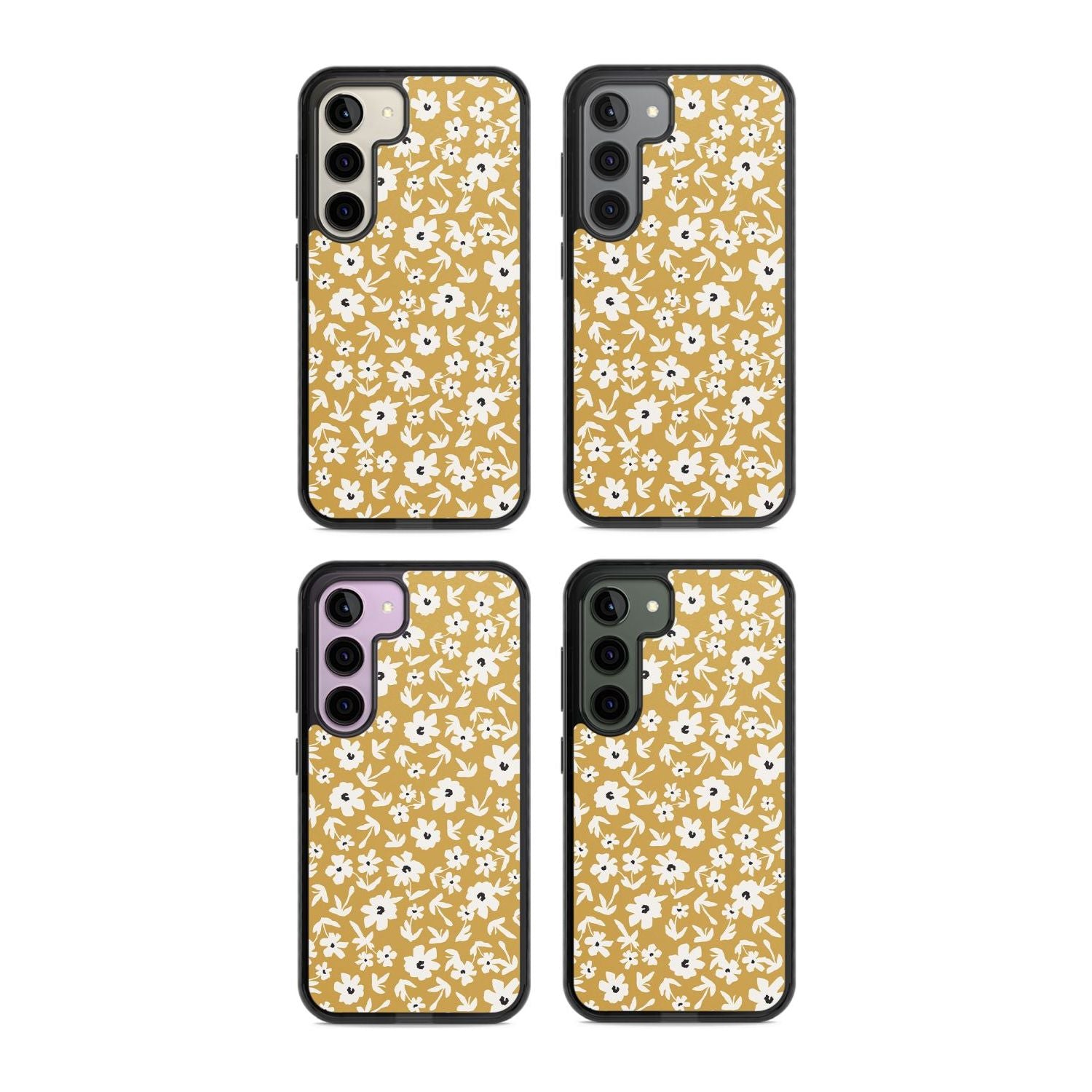 Floral Print on Mustard Cute Floral