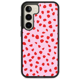 Red on Pink Dalmatian Polka Dot Spots