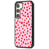 Red on Pink Dalmatian Polka Dot Spots