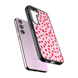 Red on Pink Dalmatian Polka Dot Spots