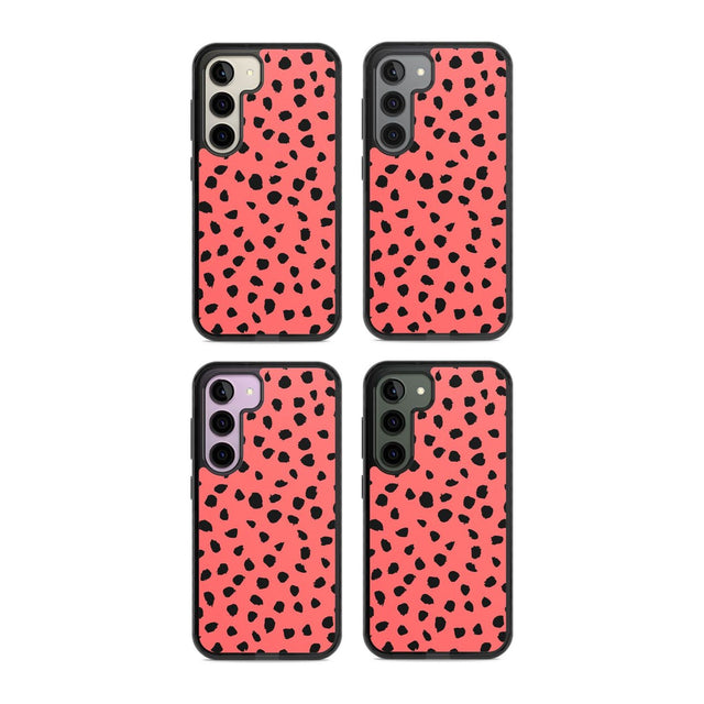 Black on Salmon Pink Dalmatian Polka Dot Spots Phone Case iPhone 15 Pro Max / Black Impact Case,iPhone 15 Plus / Black Impact Case,iPhone 15 Pro / Black Impact Case,iPhone 15 / Black Impact Case,iPhone 15 Pro Max / Impact Case,iPhone 15 Plus / Impact Case,iPhone 15 Pro / Impact Case,iPhone 15 / Impact Case,iPhone 15 Pro Max / Magsafe Black Impact Case,iPhone 15 Plus / Magsafe Black Impact Case,iPhone 15 Pro / Magsafe Black Impact Case,iPhone 15 / Magsafe Black Impact Case,iPhone 14 Pro Max / Black Impact Ca