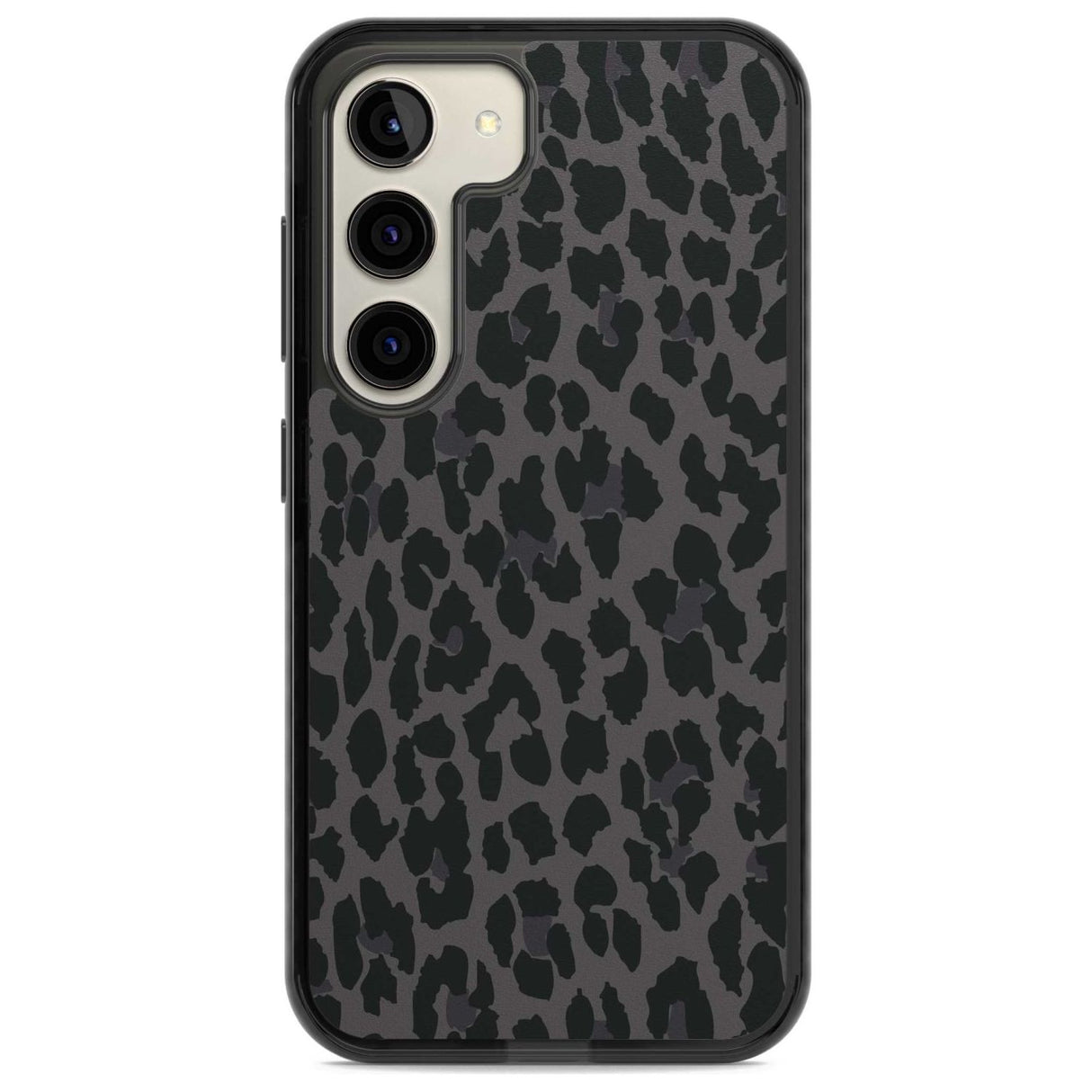 Dark Animal Print Pattern Large Leopard Phone Case Samsung S22 / Black Impact Case,Samsung S23 / Black Impact Case Blanc Space