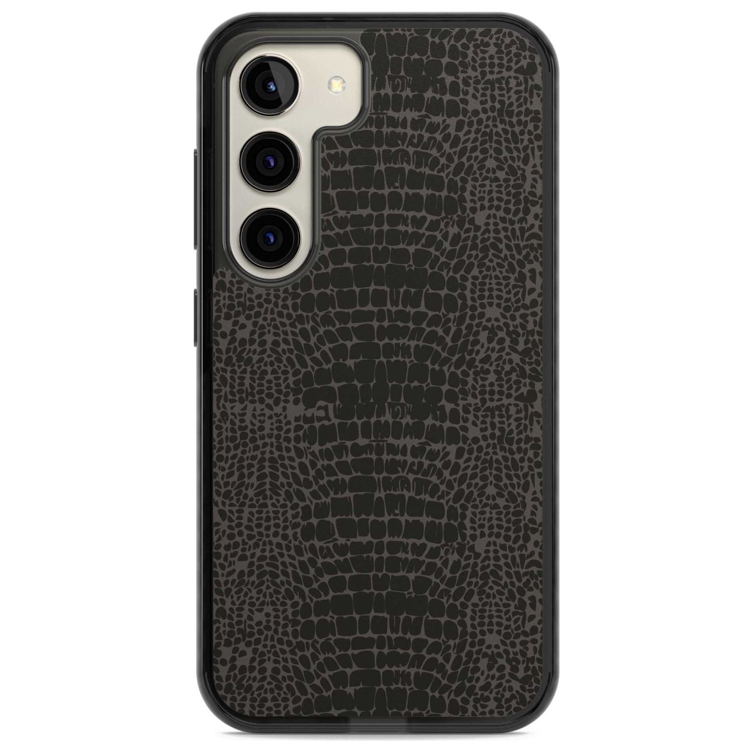 Dark Animal Print Pattern Snake Skin Phone Case Samsung S22 / Black Impact Case,Samsung S23 / Black Impact Case Blanc Space