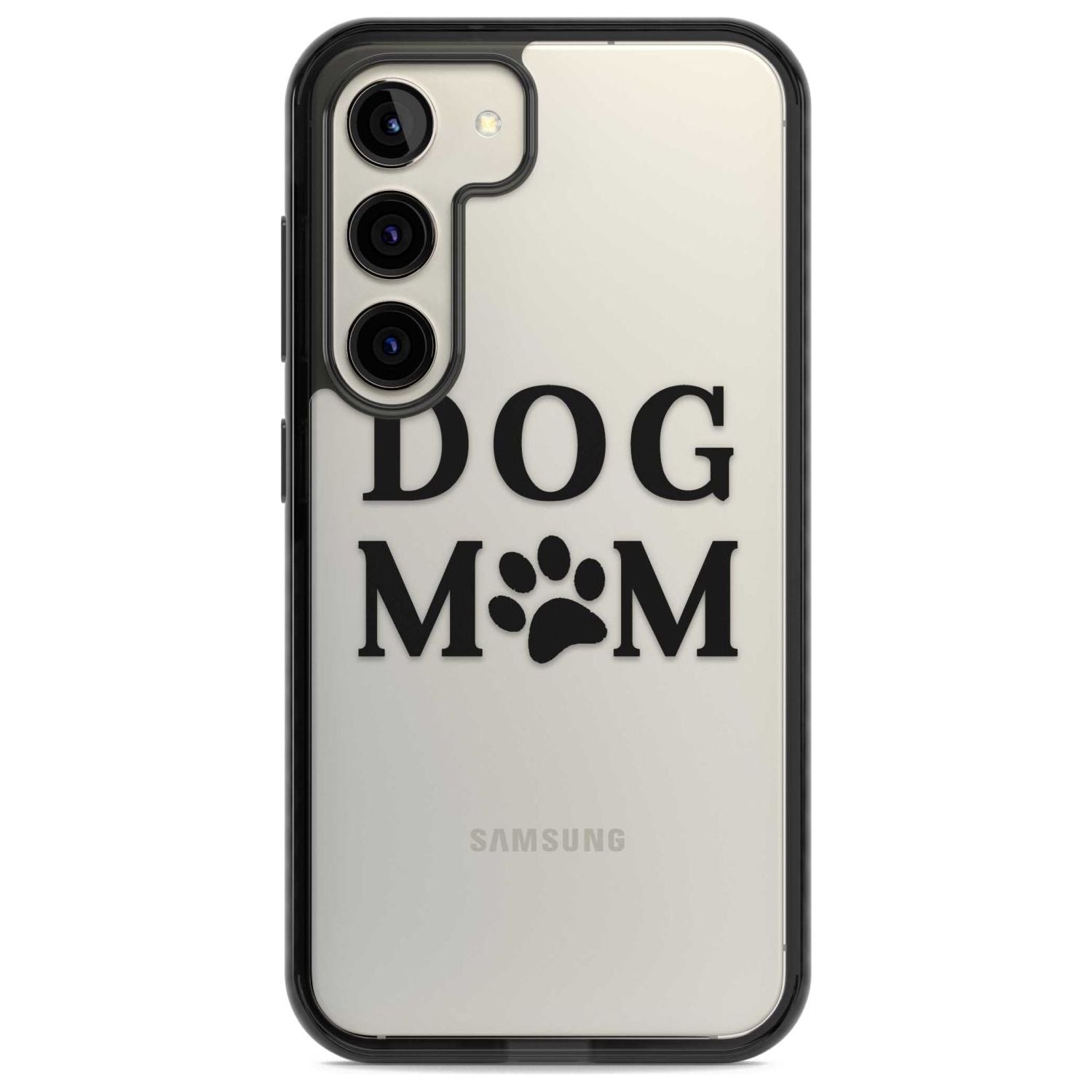 Dog Mom Paw Print Phone Case Samsung S22 / Black Impact Case,Samsung S23 / Black Impact Case Blanc Space