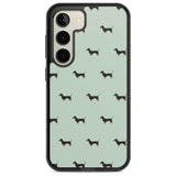 Dachshund Dog Pattern Phone Case Samsung S22 / Black Impact Case,Samsung S23 / Black Impact Case Blanc Space