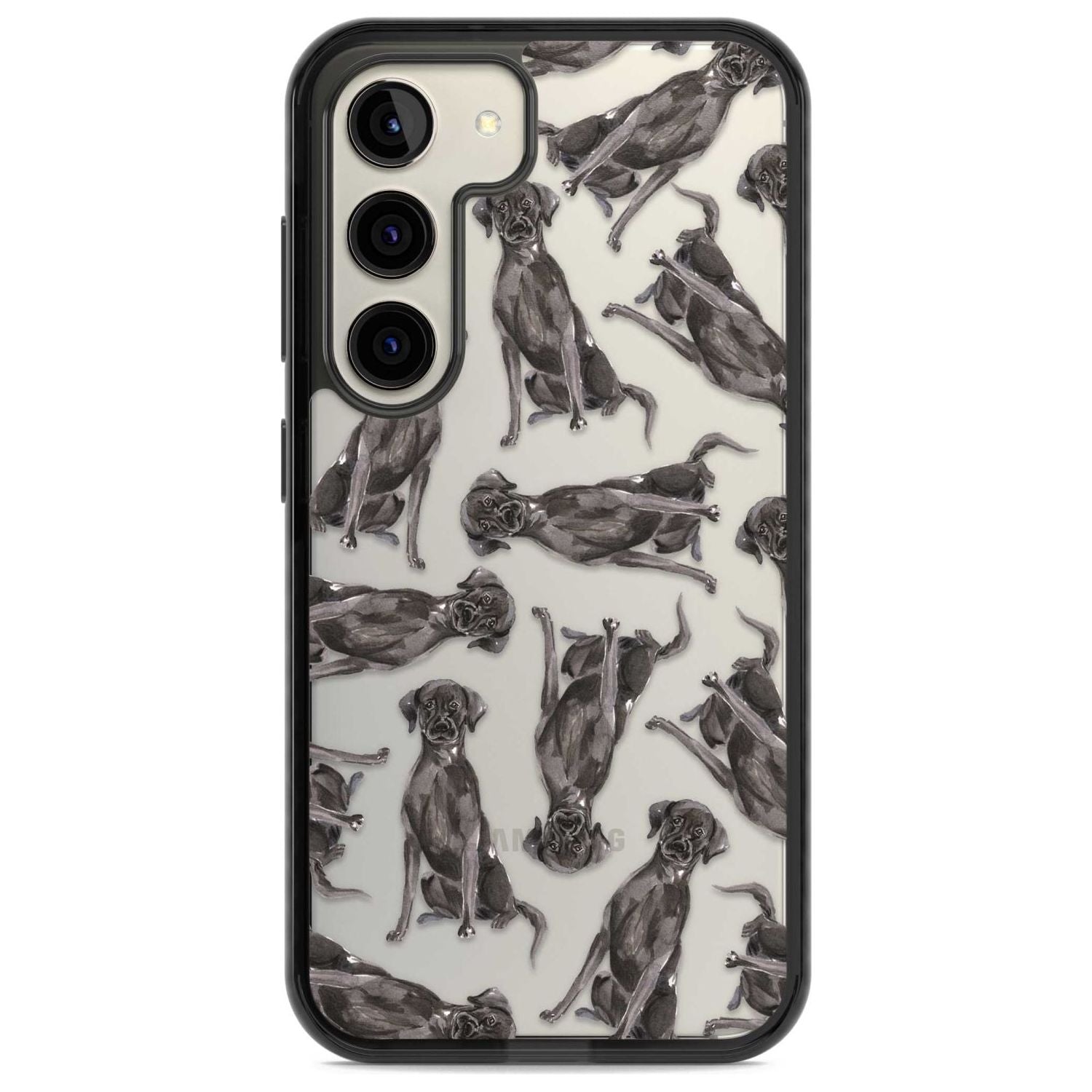 Black Labrador Watercolour Dog Pattern