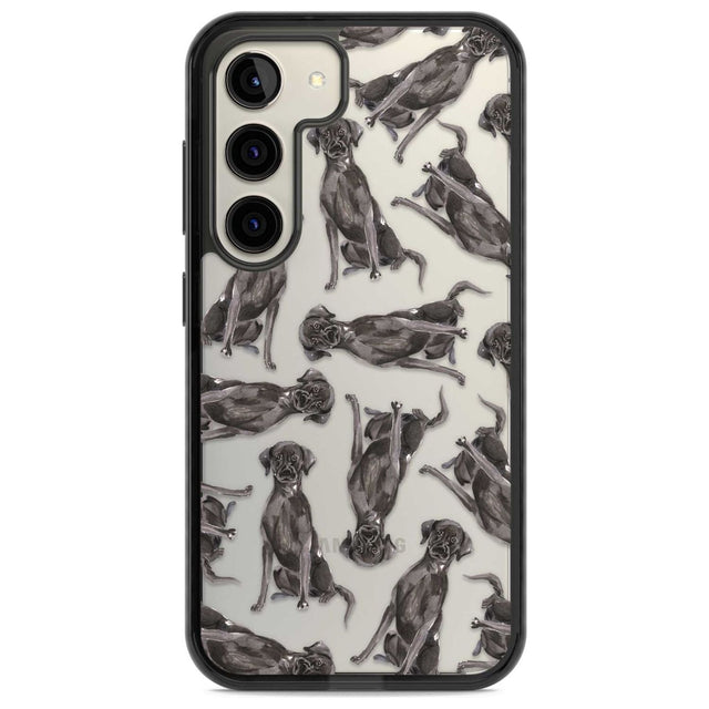 Black Labrador Watercolour Dog Pattern Phone Case Samsung S22 / Black Impact Case,Samsung S23 / Black Impact Case Blanc Space