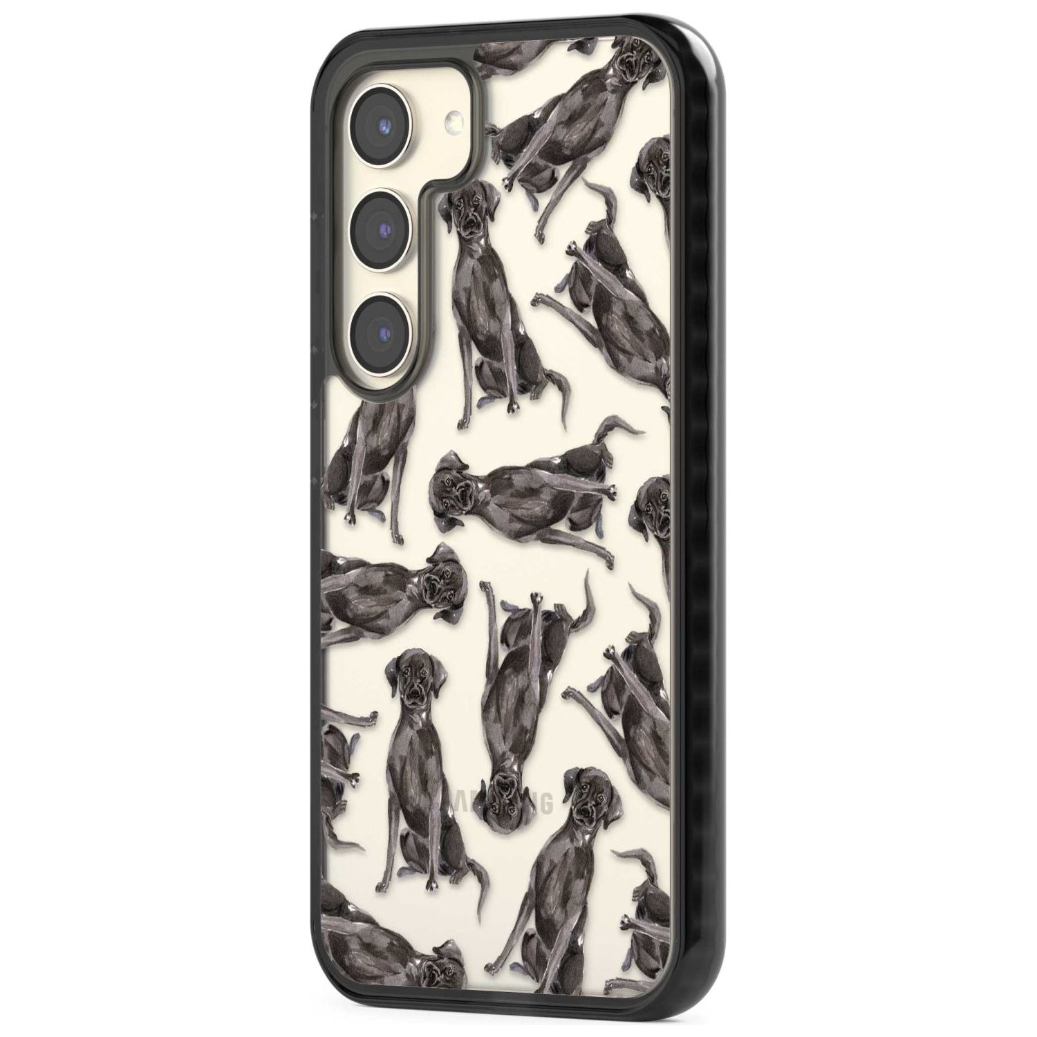 Black Labrador Watercolour Dog Pattern
