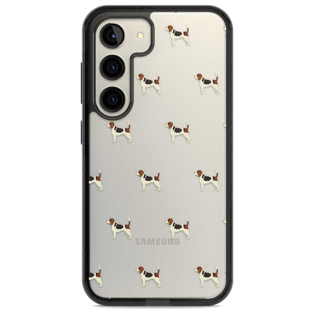 Beagle Dog Pattern Clear Phone Case Samsung S22 / Black Impact Case,Samsung S23 / Black Impact Case Blanc Space