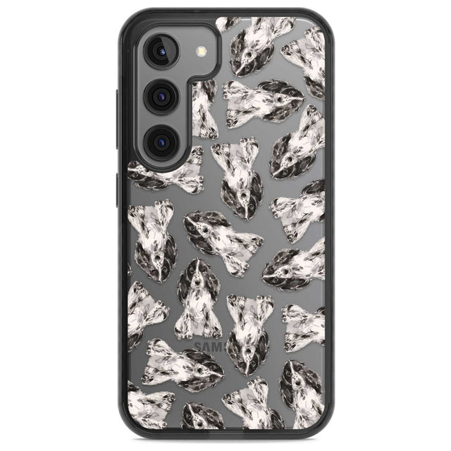 Cocker Spaniel (Black) Watercolour Dog Pattern Phone Case Samsung S22 / Black Impact Case,Samsung S23 / Black Impact Case Blanc Space