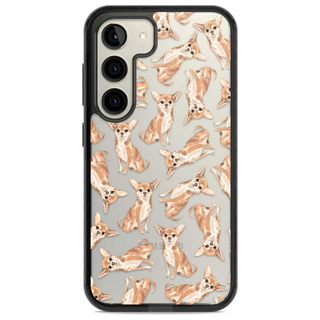 Chihuahua Watercolour Dog Pattern Phone Case Samsung S22 / Black Impact Case,Samsung S23 / Black Impact Case Blanc Space