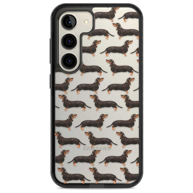 Dachshund (Black & Tan) Watercolour Dog Pattern Phone Case Samsung S22 / Black Impact Case,Samsung S23 / Black Impact Case Blanc Space