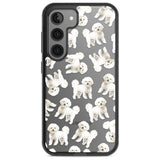 Bichon Frise Watercolour Dog Pattern Phone Case Samsung S22 / Black Impact Case,Samsung S23 / Black Impact Case Blanc Space