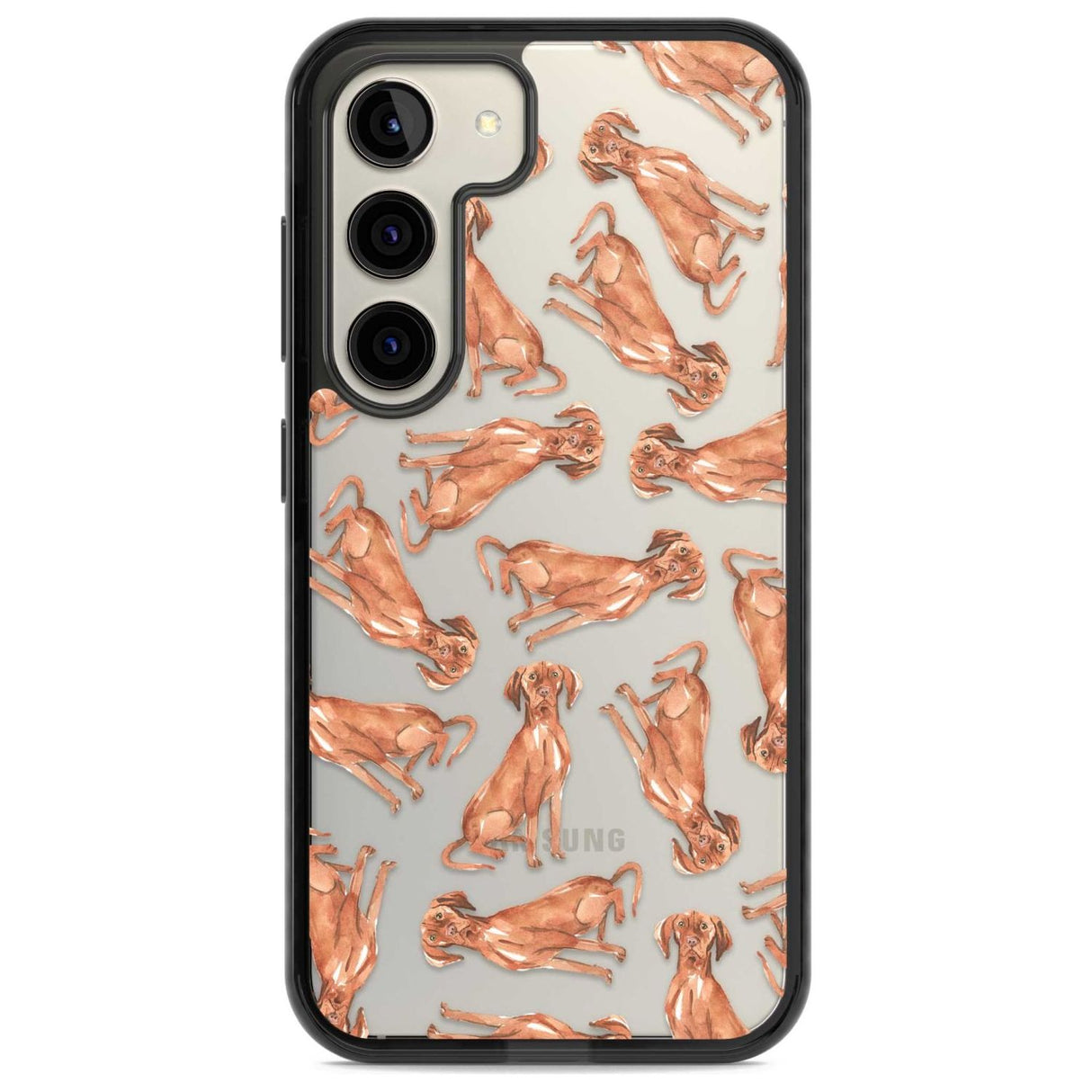 Hungarian Vizsla Watercolour Dog Pattern Phone Case Samsung S22 / Black Impact Case,Samsung S23 / Black Impact Case Blanc Space