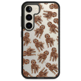 Labradoodle (Brown) Watercolour Dog Pattern Phone Case Samsung S22 / Black Impact Case,Samsung S23 / Black Impact Case Blanc Space